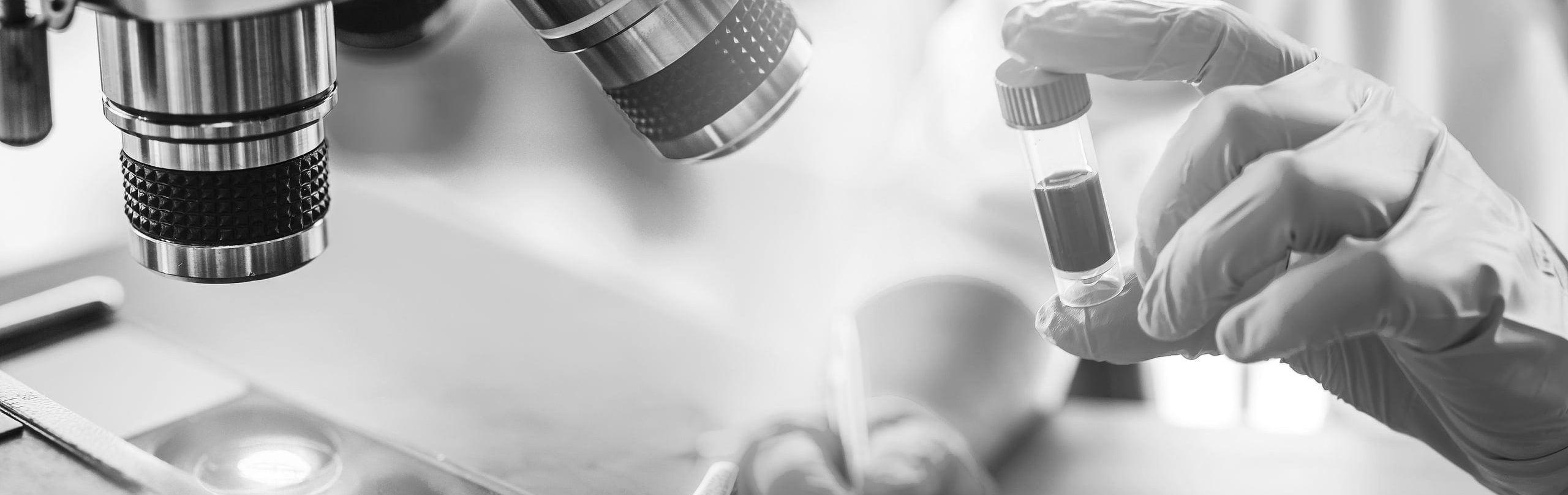 lab technician assistant analyzing a blood sample in test tube a