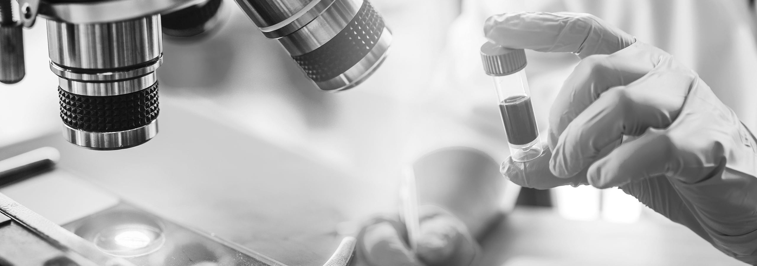 lab technician assistant analyzing a blood sample in test tube a